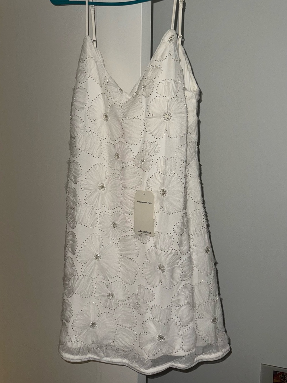 Abercrombie & Fitch White Floral Eyelet Slip Dress